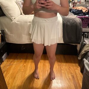 We The Free White High Low Skirt with Flowy Design